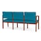 Lesro Lenox 3 Seat Tandem Seating W/ Arms, 65 in W 26 in L 31.5 in H LW3103 - alternate 2